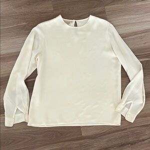 Silk Cream Long Sleeve Top